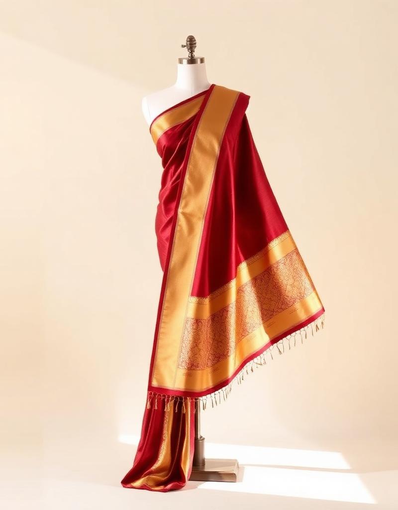 Hand-embroidered Banarasi Silk Saree